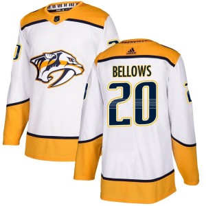 Nashville Predators Kieffer Bellows Official White Adidas Authentic Adult Away NHL Hockey Jersey