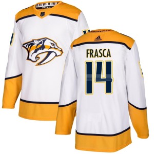 Nashville Predators Jordan Frasca Official White Adidas Authentic Adult Away NHL Hockey Jersey