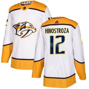 Nashville Predators Vinnie Hinostroza Official White Adidas Authentic Adult Away NHL Hockey Jersey