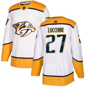 Nashville Predators Jacob Lucchini Official White Adidas Authentic Adult Away NHL Hockey Jersey