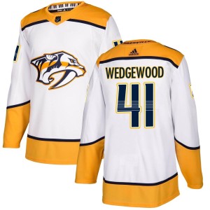 Nashville Predators Scott Wedgewood Official White Adidas Authentic Adult Away NHL Hockey Jersey