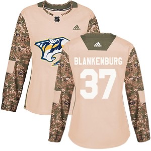 Nashville Predators Nick Blankenburg Official Camo Adidas Authentic Women's Veterans Day Practice NHL Hockey Jersey