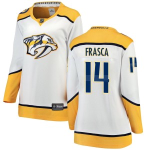 Nashville Predators Jordan Frasca Official White Fanatics Branded Breakaway Women's Away NHL Hockey Jersey