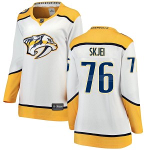 Nashville Predators Brady Skjei Official White Fanatics Branded Breakaway Women's Away NHL Hockey Jersey