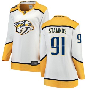 Nashville Predators Steven Stamkos Official White Fanatics Branded Breakaway Women's Away NHL Hockey Jersey