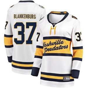 Nashville Predators Nick Blankenburg Official White Fanatics Branded Breakaway Women's 2020 Winter Classic Player NHL Hockey Jersey