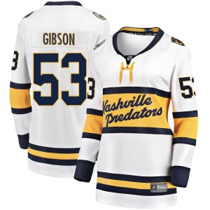 Nashville Predators Andrew Gibson Official White Fanatics Branded Breakaway Women's 2020 Winter Classic Player NHL Hockey Jersey