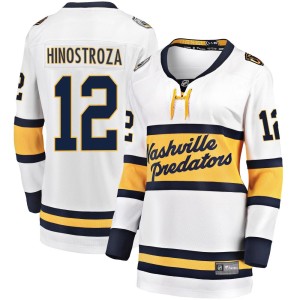 Nashville Predators Vinnie Hinostroza Official White Fanatics Branded Breakaway Women's 2020 Winter Classic Player NHL Hockey Jersey