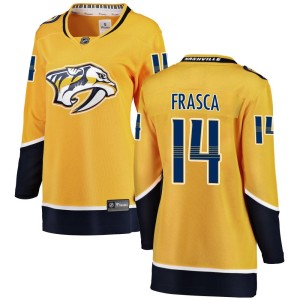 Nashville Predators Jordan Frasca Official Yellow Fanatics Branded Breakaway Women's Home NHL Hockey Jersey