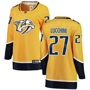 Nashville Predators Jacob Lucchini Official Yellow Fanatics Branded Breakaway Women's Home NHL Hockey Jersey