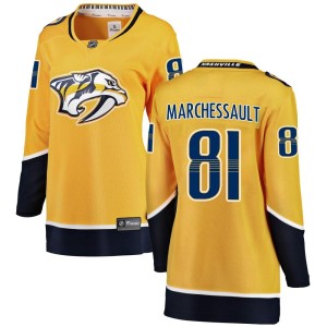 Nashville Predators Jonathan Marchessault Official Yellow Fanatics Branded Breakaway Women's Home NHL Hockey Jersey