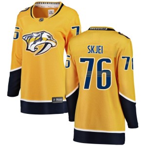 Nashville Predators Brady Skjei Official Yellow Fanatics Branded Breakaway Women's Home NHL Hockey Jersey