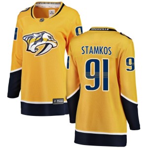 Nashville Predators Steven Stamkos Official Yellow Fanatics Branded Breakaway Women's Home NHL Hockey Jersey