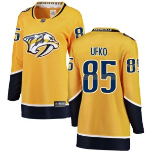 Nashville Predators Ryan Ufko Official Yellow Fanatics Branded Breakaway Women's Home NHL Hockey Jersey