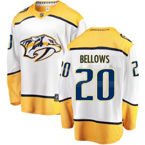 Nashville Predators Kieffer Bellows Official White Fanatics Branded Breakaway Youth Away NHL Hockey Jersey