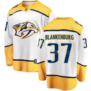 Nashville Predators Nick Blankenburg Official White Fanatics Branded Breakaway Youth Away NHL Hockey Jersey