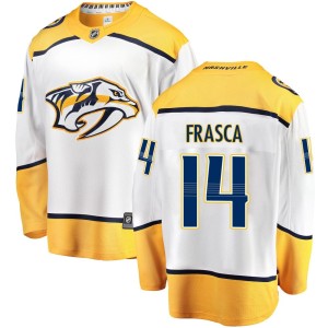 Nashville Predators Jordan Frasca Official White Fanatics Branded Breakaway Youth Away NHL Hockey Jersey