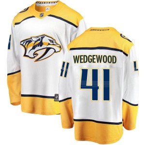 Nashville Predators Scott Wedgewood Official White Fanatics Branded Breakaway Youth Away NHL Hockey Jersey