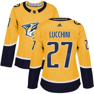 Nashville Predators Jacob Lucchini Official Gold Adidas Authentic Women's Home NHL Hockey Jersey