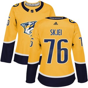 Nashville Predators Brady Skjei Official Gold Adidas Authentic Women's Home NHL Hockey Jersey