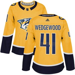 Nashville Predators Scott Wedgewood Official Gold Adidas Authentic Women's Home NHL Hockey Jersey