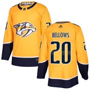 Nashville Predators Kieffer Bellows Official Gold Adidas Authentic Youth Home NHL Hockey Jersey