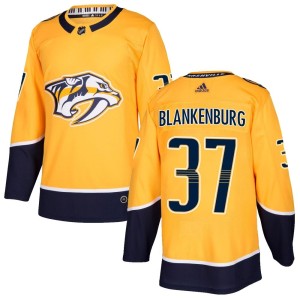 Nashville Predators Nick Blankenburg Official Gold Adidas Authentic Youth Home NHL Hockey Jersey