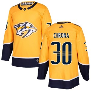 Nashville Predators Magnus Chrona Official Gold Adidas Authentic Youth Home NHL Hockey Jersey