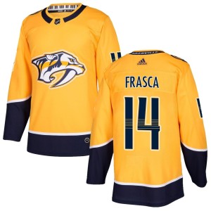 Nashville Predators Jordan Frasca Official Gold Adidas Authentic Youth Home NHL Hockey Jersey