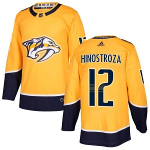 Nashville Predators Vinnie Hinostroza Official Gold Adidas Authentic Youth Home NHL Hockey Jersey