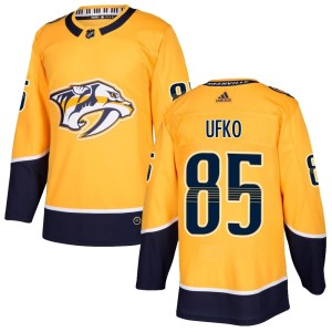 Nashville Predators Ryan Ufko Official Gold Adidas Authentic Youth Home NHL Hockey Jersey