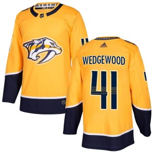 Nashville Predators Scott Wedgewood Official Gold Adidas Authentic Youth Home NHL Hockey Jersey