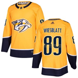 Nashville Predators Ozzy Wiesblatt Official Gold Adidas Authentic Youth Home NHL Hockey Jersey