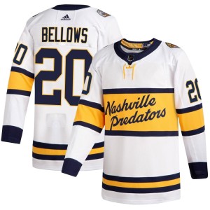 Nashville Predators Kieffer Bellows Official White Adidas Authentic Adult 2020 Winter Classic Player NHL Hockey Jersey