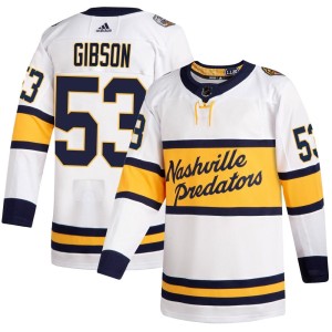 Nashville Predators Andrew Gibson Official White Adidas Authentic Adult 2020 Winter Classic Player NHL Hockey Jersey