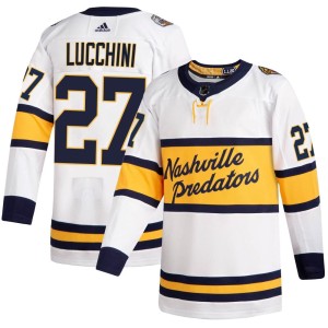 Nashville Predators Jacob Lucchini Official White Adidas Authentic Adult 2020 Winter Classic Player NHL Hockey Jersey