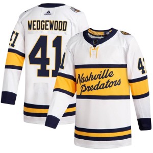 Nashville Predators Scott Wedgewood Official White Adidas Authentic Adult 2020 Winter Classic Player NHL Hockey Jersey