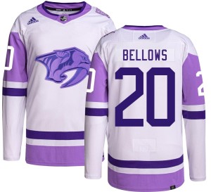 Nashville Predators Kieffer Bellows Official Adidas Authentic Adult Hockey Fights Cancer NHL Hockey Jersey