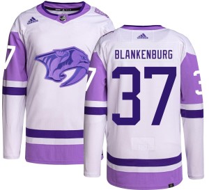 Nashville Predators Nick Blankenburg Official Adidas Authentic Adult Hockey Fights Cancer NHL Hockey Jersey