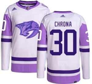 Nashville Predators Magnus Chrona Official Adidas Authentic Adult Hockey Fights Cancer NHL Hockey Jersey