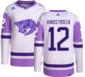 Nashville Predators Vinnie Hinostroza Official Adidas Authentic Adult Hockey Fights Cancer NHL Hockey Jersey