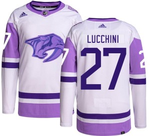 Nashville Predators Jacob Lucchini Official Adidas Authentic Adult Hockey Fights Cancer NHL Hockey Jersey