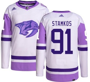 Nashville Predators Steven Stamkos Official Adidas Authentic Adult Hockey Fights Cancer NHL Hockey Jersey