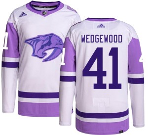 Nashville Predators Scott Wedgewood Official Adidas Authentic Adult Hockey Fights Cancer NHL Hockey Jersey