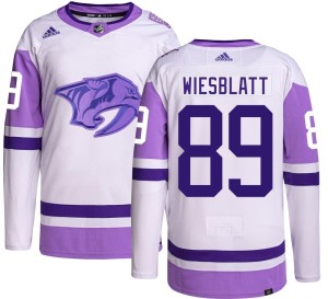 Nashville Predators Ozzy Wiesblatt Official Adidas Authentic Adult Hockey Fights Cancer NHL Hockey Jersey