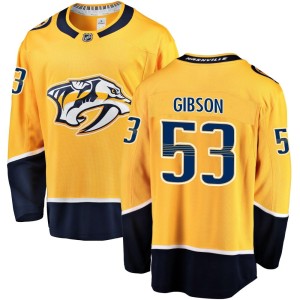 Nashville Predators Andrew Gibson Official Gold Fanatics Branded Breakaway Adult Home NHL Hockey Jersey