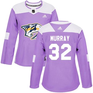 Nashville Predators Matt Murray Official Purple Adidas Authentic Women's Fights Cancer Practice NHL Hockey Jersey