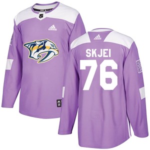 Nashville Predators Brady Skjei Official Purple Adidas Authentic Adult Fights Cancer Practice NHL Hockey Jersey